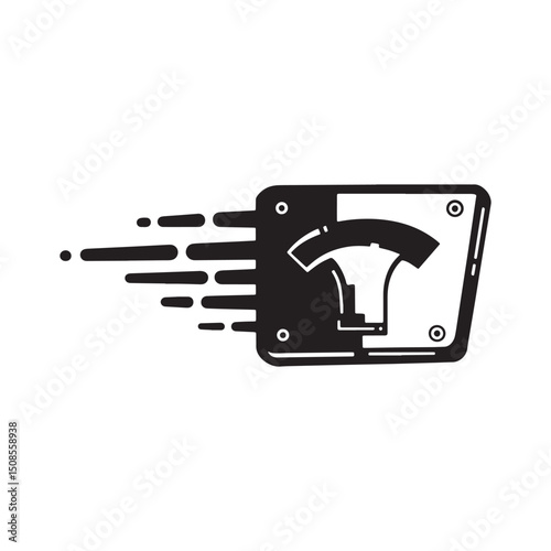 Cyberpunk Torrent Icon, Black and White Vector for Merchandise A