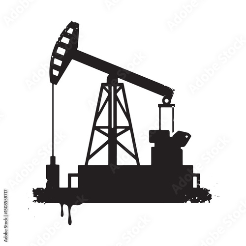 Stylized Oil Rig Derrick with Dripping Paint Effect Merchandise