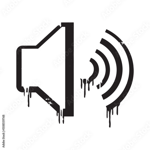 Abstract Volume Icon with Dripping Paint Stencil, Merchandise Pr