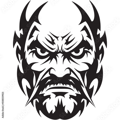 Totalitarian Regime Tribal Tattoo Icon for Apparel and Merchandi