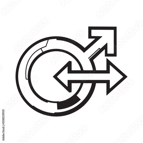 Cyberpunk Style Male Gender Sign Icon for Merchandise and Appare