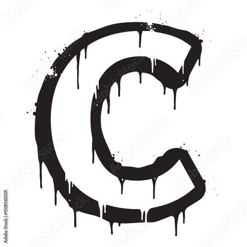 Unique Complex Numbers Icon with Stencil Dripping Paint for Merc