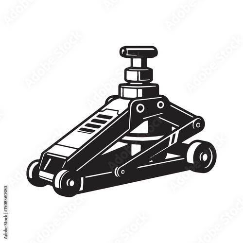 Cyberpunk Hydraulic Jack Vector Illustration for Merchandise Des