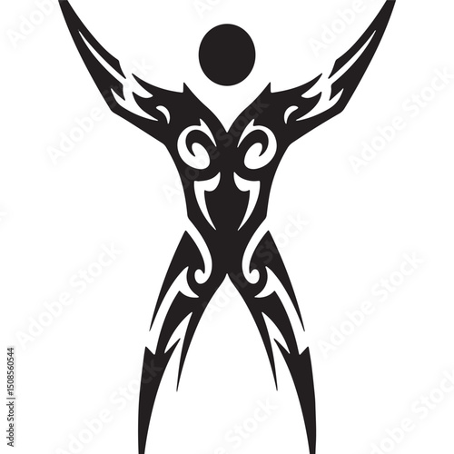 Tribal tattoo volunteerism icon, vector illustration for merchan