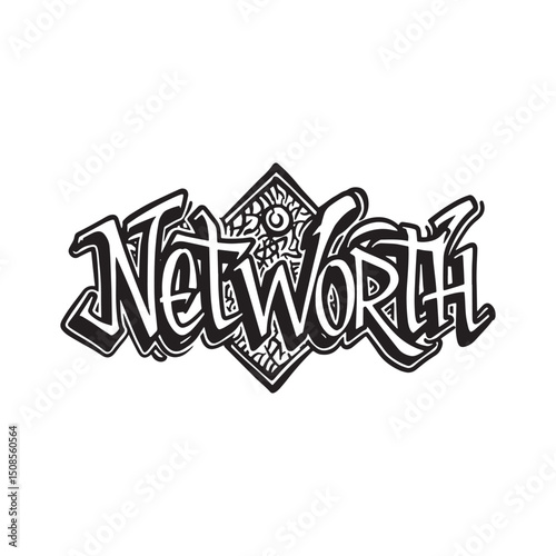 Dynamic "Net Worth" Typography Design with Urban Graffiti Style