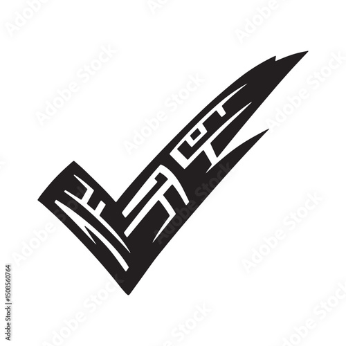 Checkpoint icon with tribal tattoo style, Merchandise apparel pr