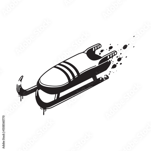 Monochrome luge vector with stencil dripping paint for apparel m
