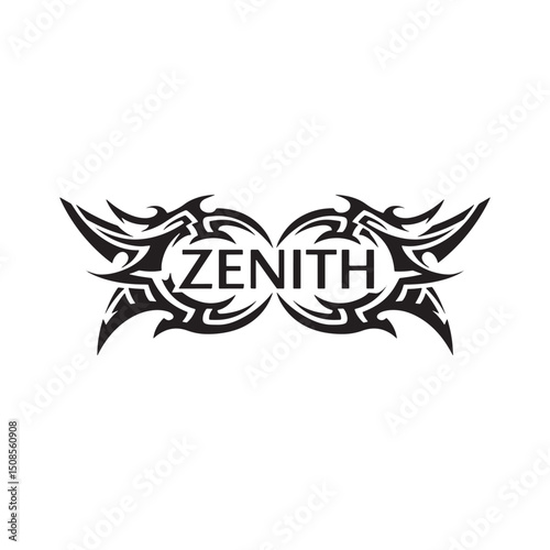 Zenith Tribal Tattoo Style Icon Vector Graphic Design for Mercha