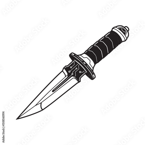 Cyberpunk Dagger Vector Illustration for Merchandise and Apparel