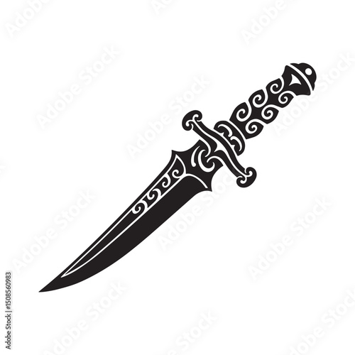 Tribal Tattoo Dagger Vector Illustration for Apparel Merchandise