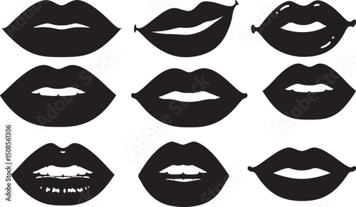 Lips silhouette vector illustration