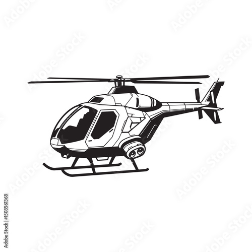 Cyberpunk Style Helicopter Tour Icon for Merchandise and Apparel