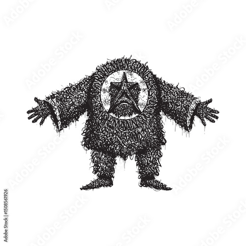 Bohemian Grove Icon with Graffiti Style Tags for Merchandise App