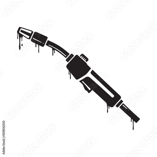 Welding Torch Icon with Stencil Dripping Paint for Merchandise P
