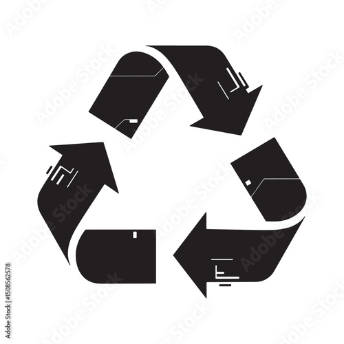 Cyberpunk Style Recycling Symbol for Merchandise and Apparel Pri