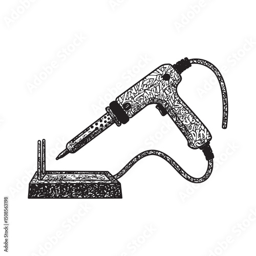 Soldering Iron Vector Illustration with Graffiti Design for Appa