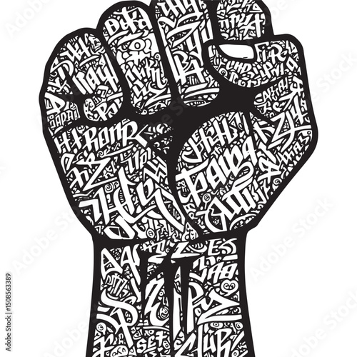 Empowering Graffiti Transgender Fist, Vector Icon for Merchandis