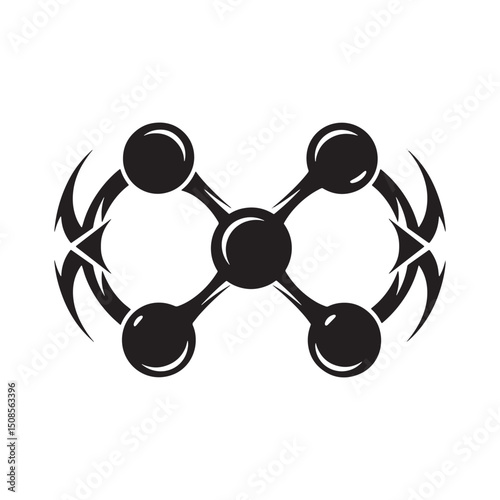 Unique Tribal Tattoo Style Avogadro's Number Icon for Merchandis