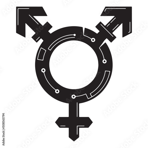Cyberpunk Transgender Symbol Vector for Apparel and Merchandise