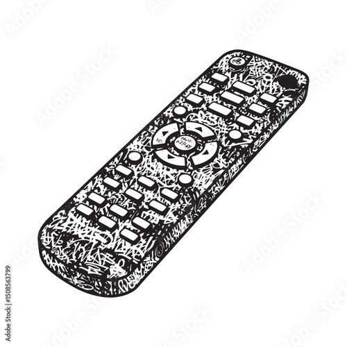 Remote Control Engraved with Graffiti, merchandise apparel desig