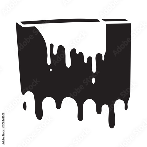 Democratic Symbol Icon Vector with Dripping Paint Design Stencil