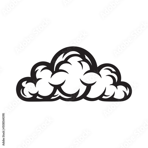 Stylized cloud vector illustration with tribal tattoo elements d