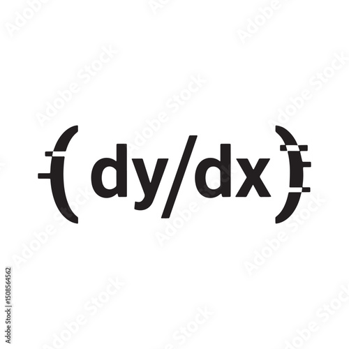Cyberpunk Style dy dx Derivative Icon for Merchandise and Appare