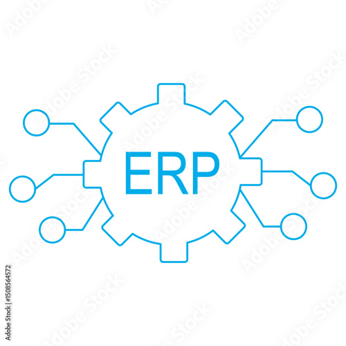 ERP Integration icon, Seamless ERP Integration Unifying Systems for Smarter Business Operations, Streamlining Success How ERP Integration Boosts Efficiency and Growth, vector