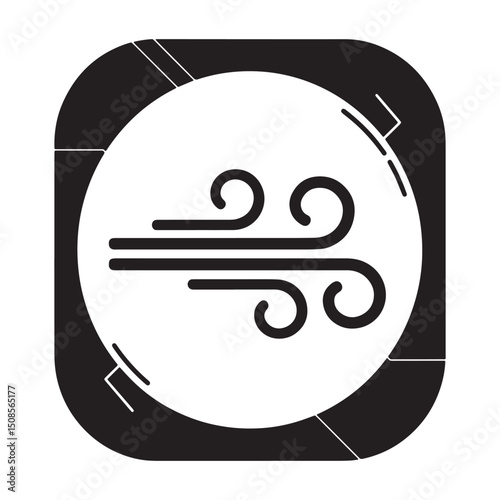 Cyberpunk Air Element Icon, Modern Vector Graphic for Merchandis