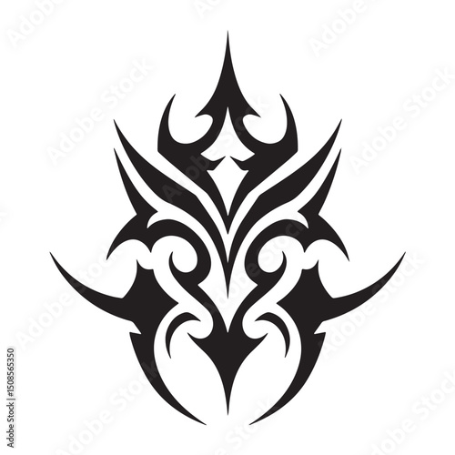Mystical Aether Quintessence Icon with Intricate Tribal Tattoo S
