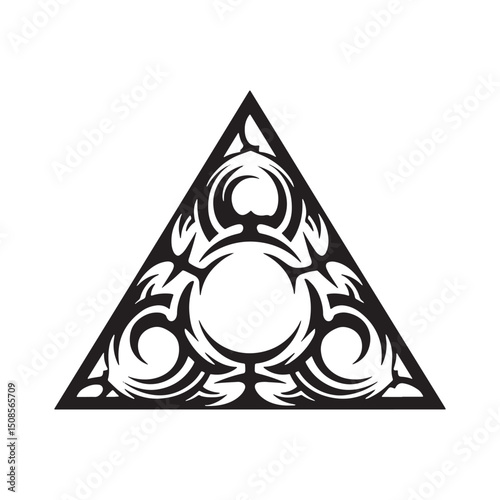 Tribal Tattoo Style Abracadabra Triangle Icon Vector for Merchan