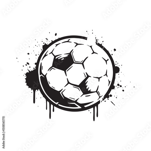 Handball Icon with Dripping Paint Stencil Design for Apparel Pri