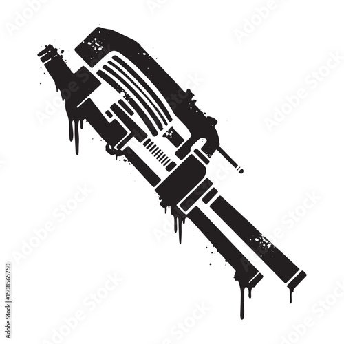 Bold pipe bender stencil art with dripping paint effect for appa