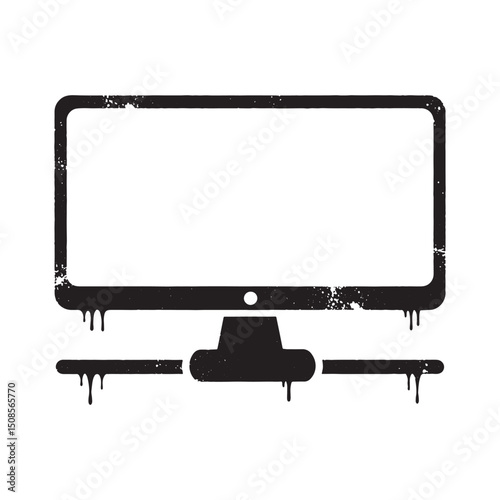 Modern Internet Gateway Icon with Paint Drip Effect and Vector S