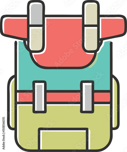 Colorful Backpack Illustration for Travel School or Outdoor Adventures