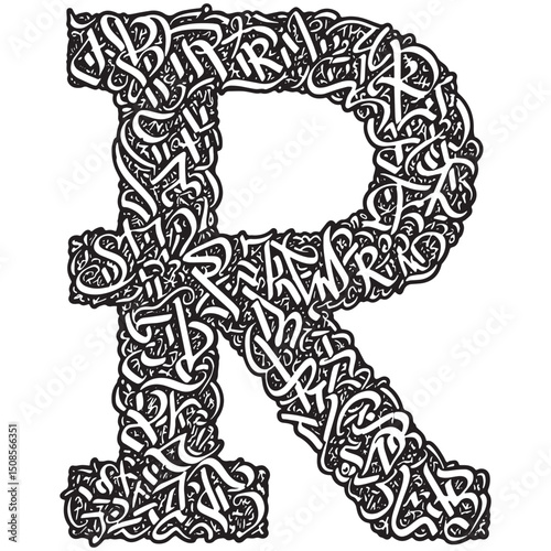 Graffiti-Style South African Rand Icon Design for Merchandise Ap