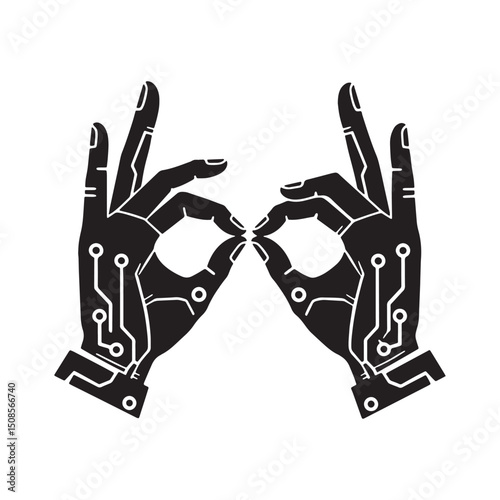 Cyberpunk Mudra Hands, A Fusion of Ancient Symbolism and Future