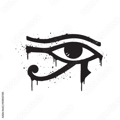 Eye of Ra Stencil Art, Dripping Paint Vector for Apparel and Mer