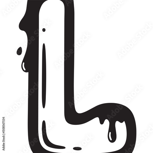 Creative Liquid Letter L Illustration with Dripping Effect Merch
