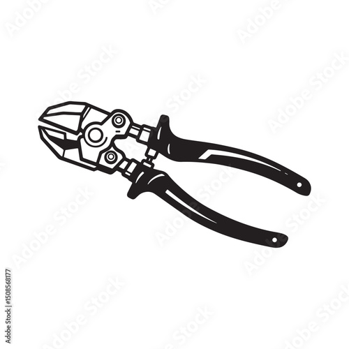 Cyberpunk Bolt Cutter Icon Vector Art for Merchandise Apparel Pr