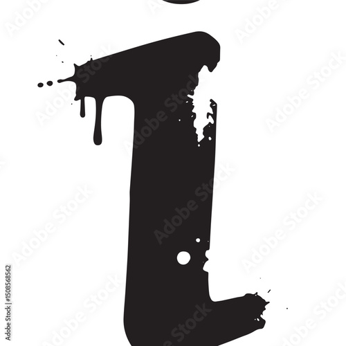 Imaginary Unit i Icon with Stencil Dripping Paint Vector Design