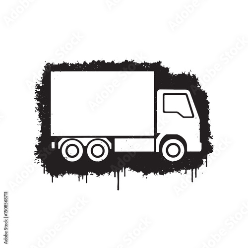Express Delivery Icon with Stencil Spray Paint Effect for Appare