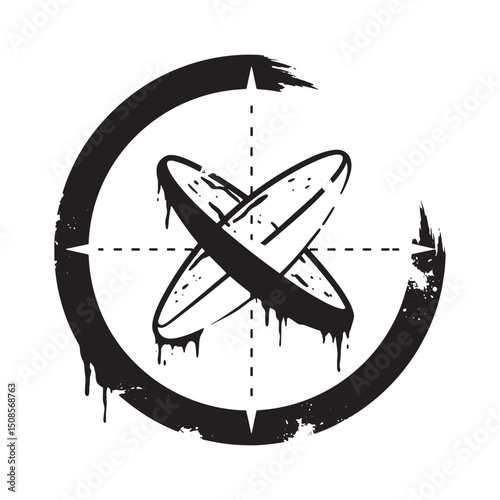 Torus Field Cyberpunk Style Vector Art for Merchandise and Appar