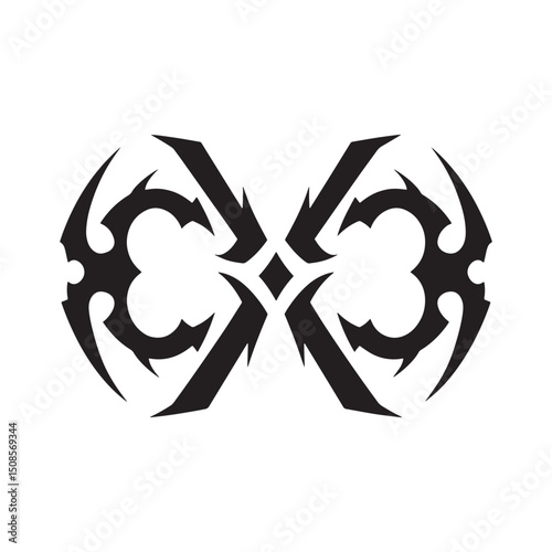 Abstract Superset Icon with Tribal Tattoo Style for Merchandise