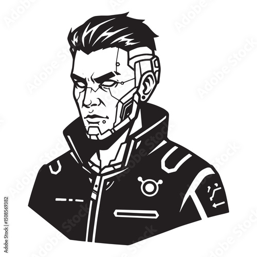 Cyberpunk Style Coach Vector Illustration for Merchandise and Ap