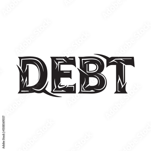 Debt burden tribal tattoo style black and white for merchandise