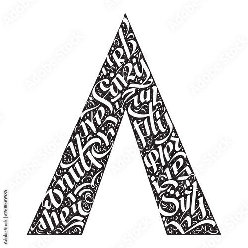 Unique black and white vector illustration of perpendicular with