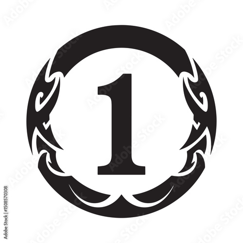 Stylized Notification Dot Icon with Tribal Tattoo Aesthetic Desi
