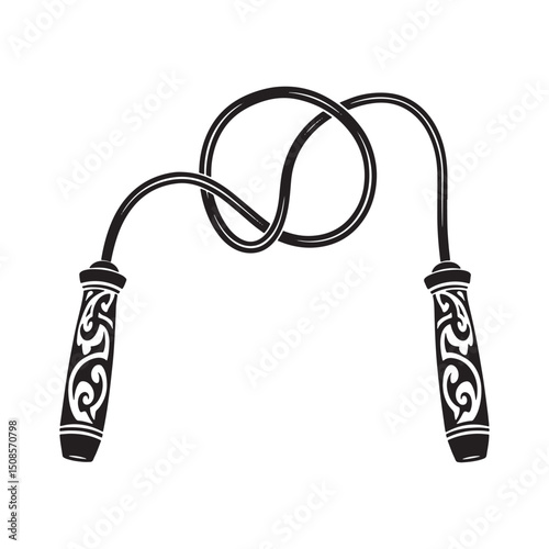 Tribal Tattoo Jumping Rope Vector Illustration for Apparel Desig