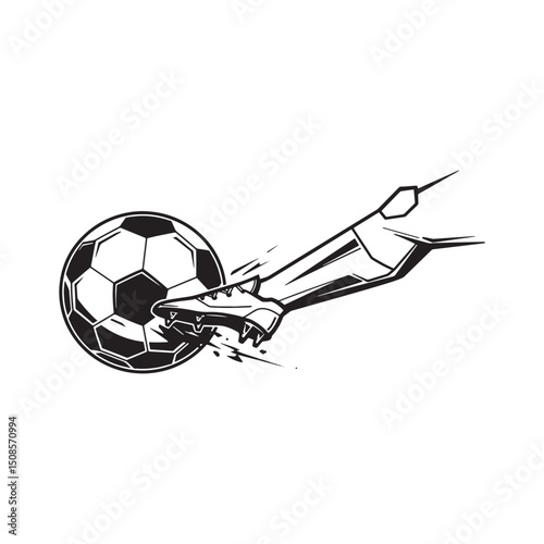 Cyberpunk Style Penalty Kick Icon for Merchandise and Apparel Pr